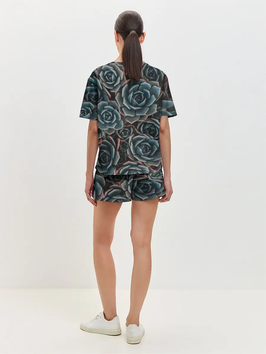 Женская пижама с шортами / ЦВЕТЫ РОЗЫ | STEEL ROSES