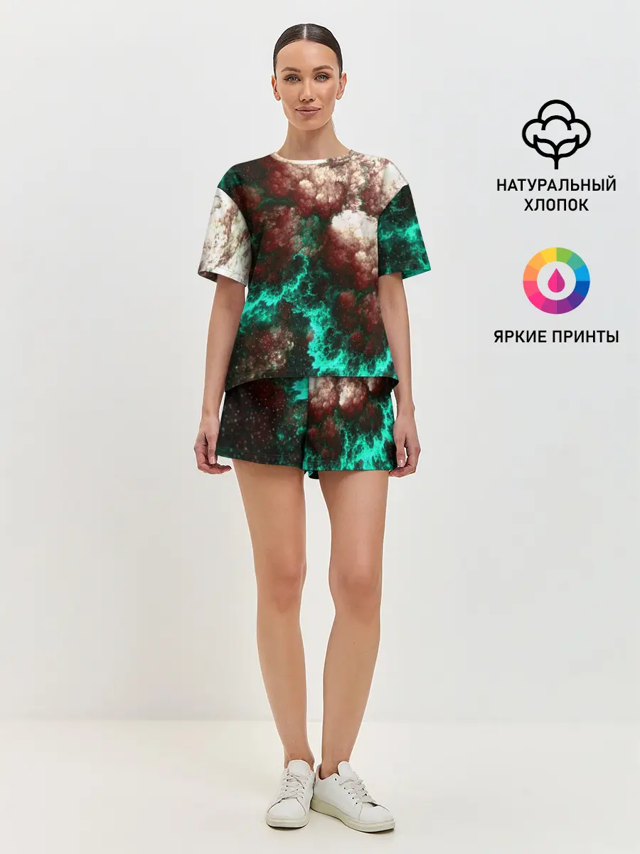 Женская пижама с шортами / НЕОНОВЫЙ КОСМОС