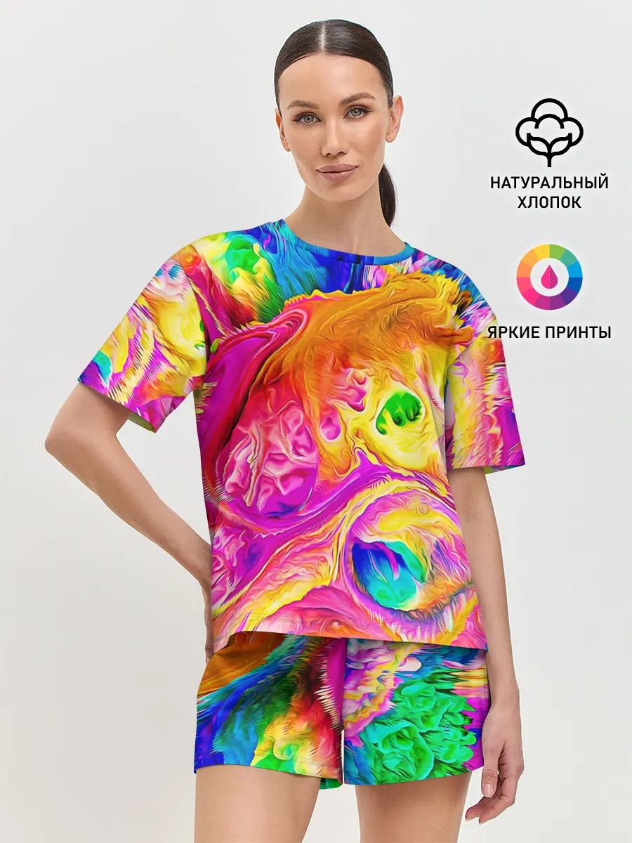 Женская пижама с шортами / TIE DYE | ЯРКИЕ КРАСКИ