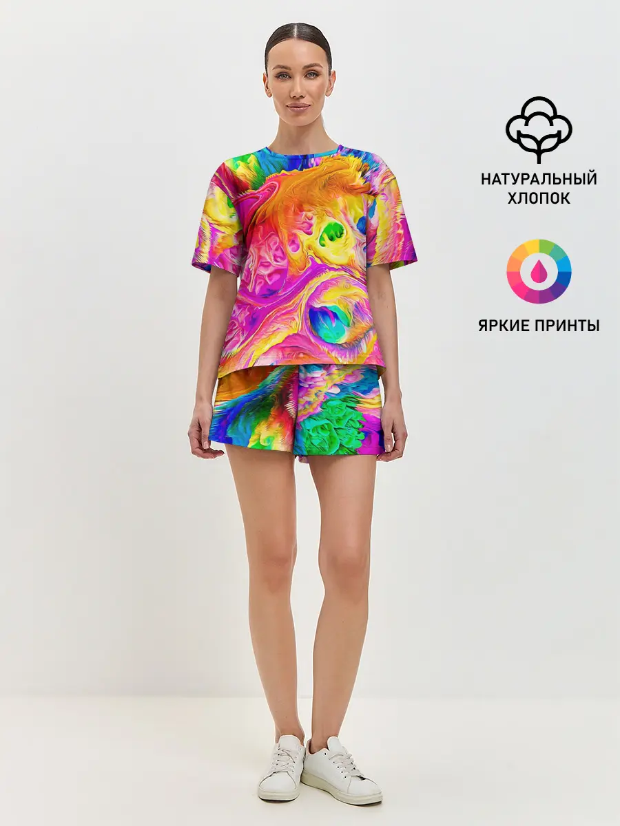 Женская пижама с шортами / TIE DYE | ЯРКИЕ КРАСКИ