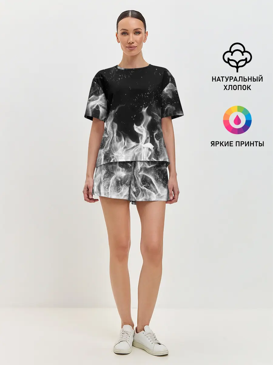 Женская пижама с шортами / БЕЛЫЙ ОГОНЬ | WHITE FIRE