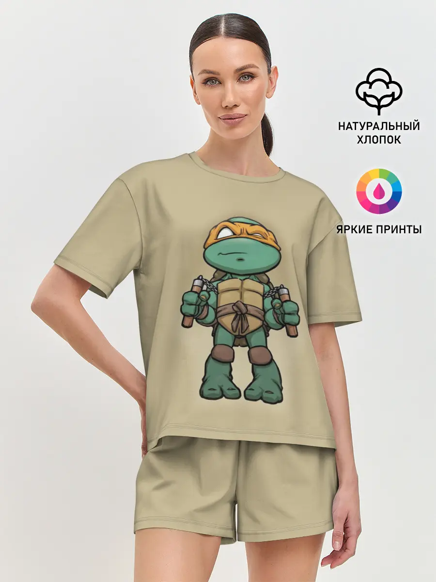 Женская пижама с шортами / ЧЕРЕПАШКИ - НИНДЗЯ
