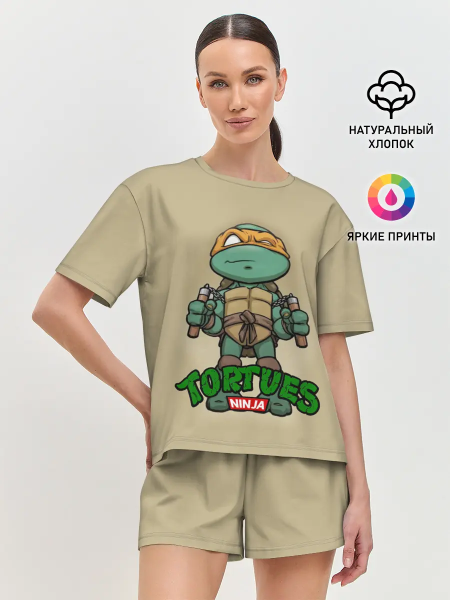 Женская пижама с шортами / ЧЕРЕПАШКИ - НИНДЗЯ