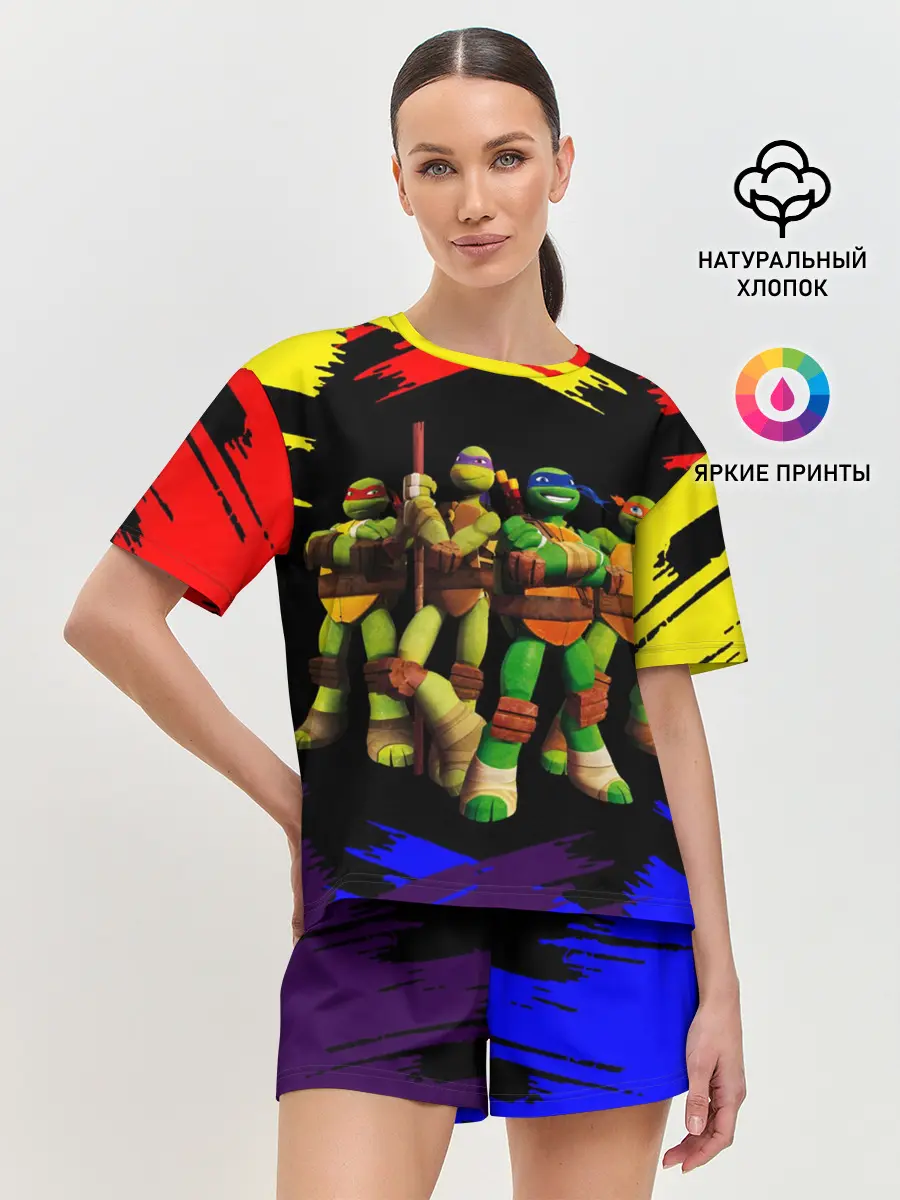Женская пижама с шортами / Супер Ниндзя Черепашки