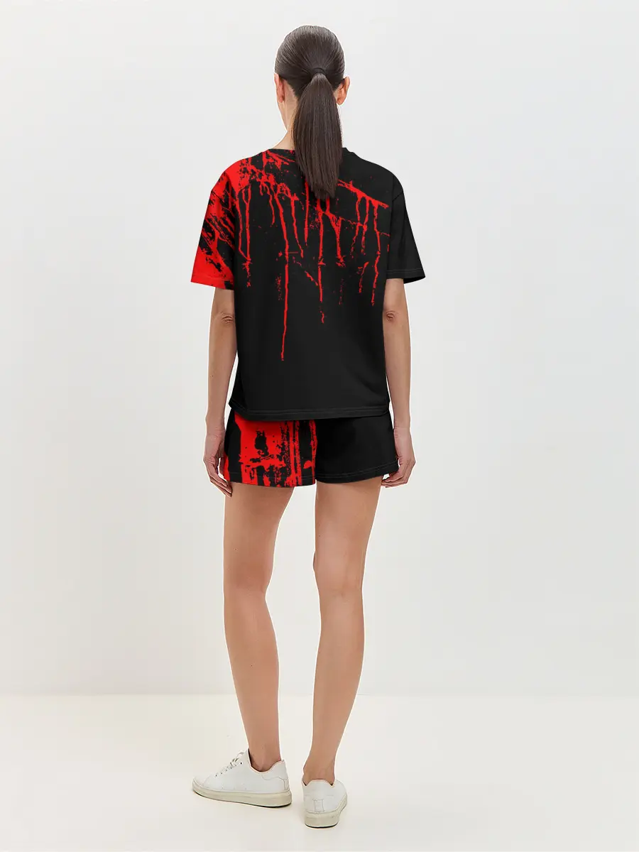 Женская пижама с шортами / Не трогай меня COVID-19