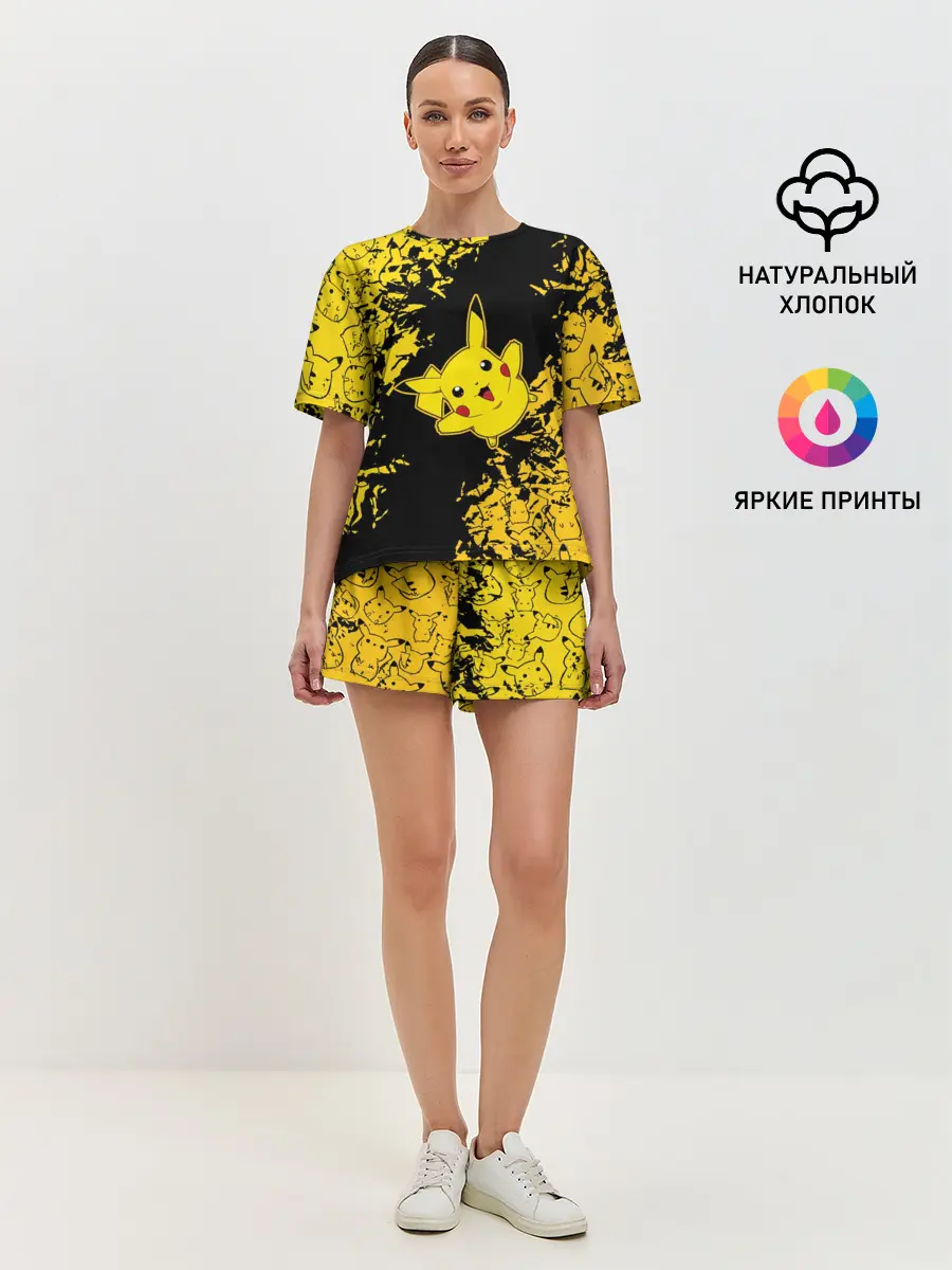 Женская пижама с шортами / Пикачу