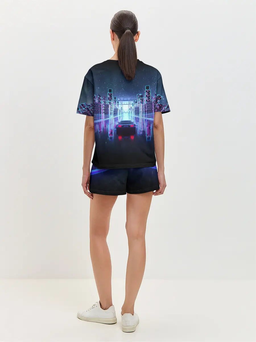 Женская пижама с шортами / SYNTHWAVE / RETROWAVE