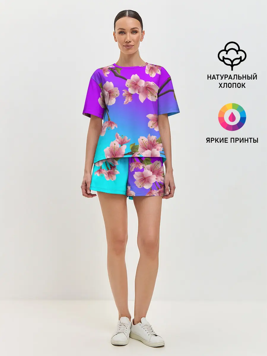 Женская пижама с шортами / САКУРА ВИШНЯ