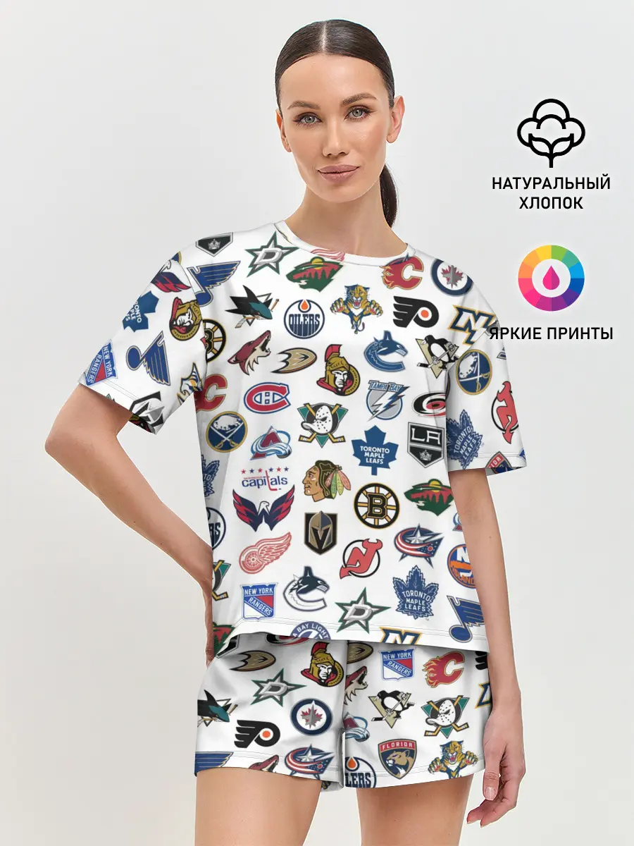 Женская пижама с шортами / Логотипы НХЛ