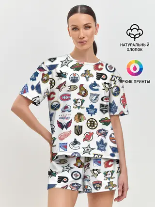 Женская пижама с шортами / Логотипы НХЛ