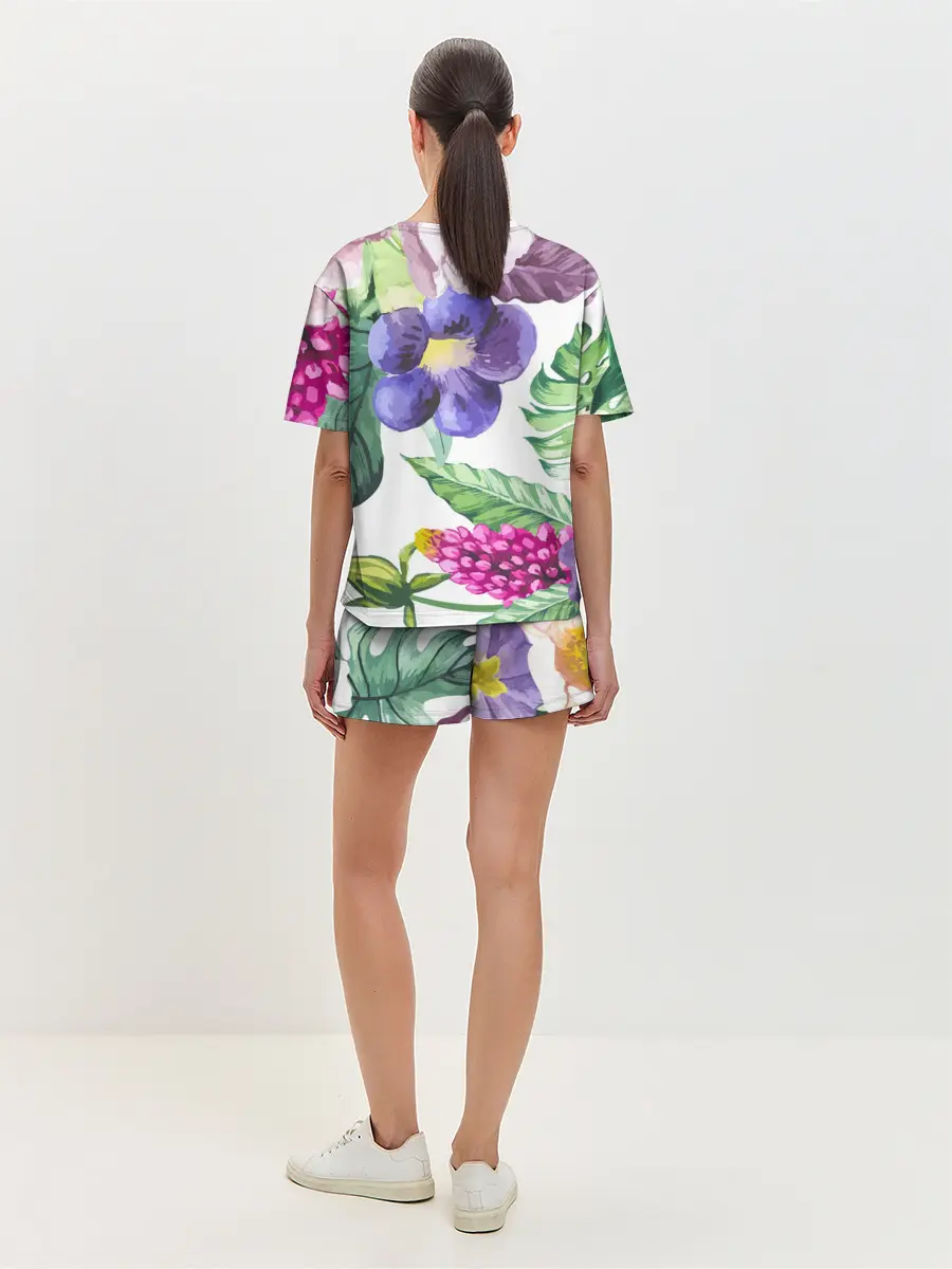 Женская пижама с шортами / Цветы