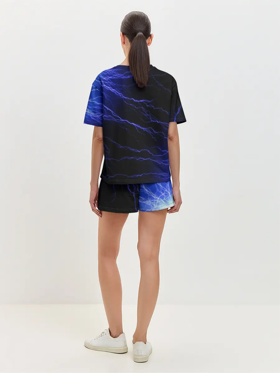 Женская пижама с шортами / МОЛНИИ | РАЗРЯДЫ | НЕОН