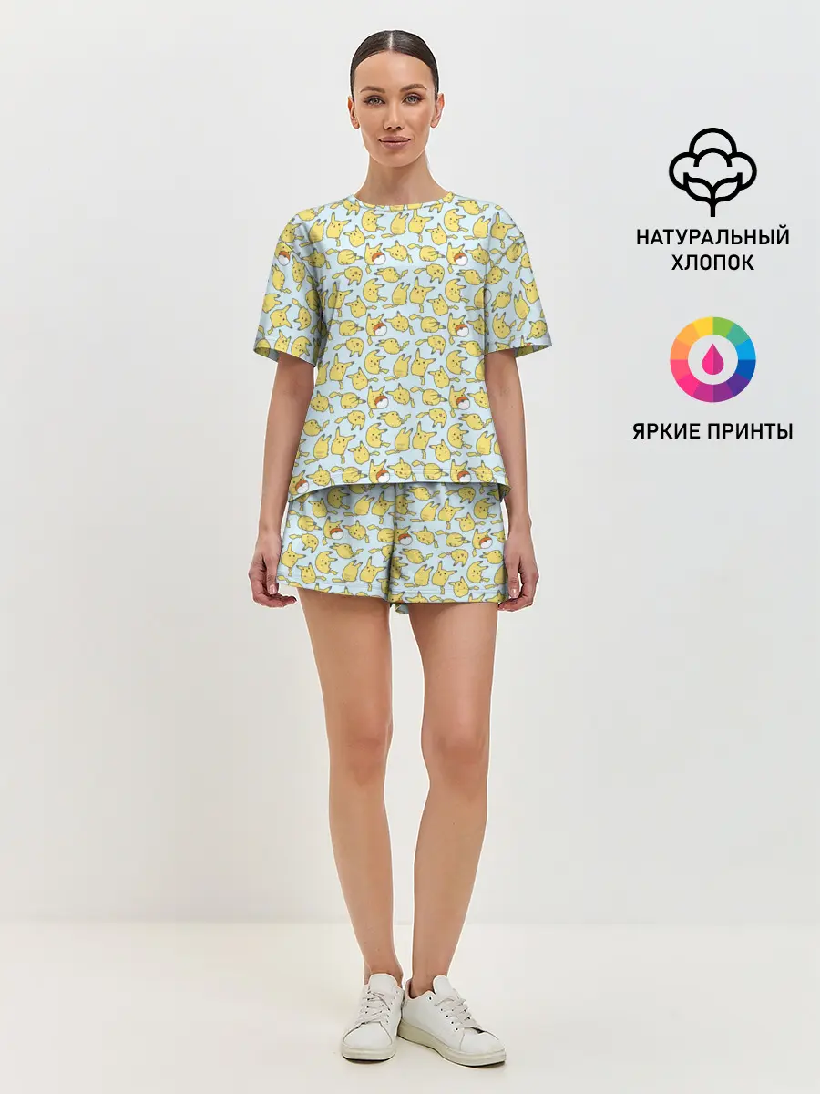 Женская пижама с шортами / Пикачу.