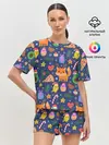 Женская пижама с шортами / Новогодний макет