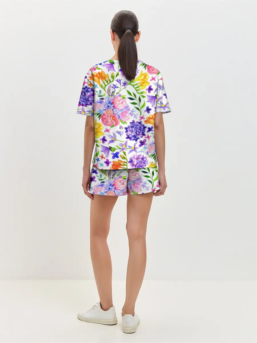 Женская пижама с шортами / Весенняя пора | Акварель
