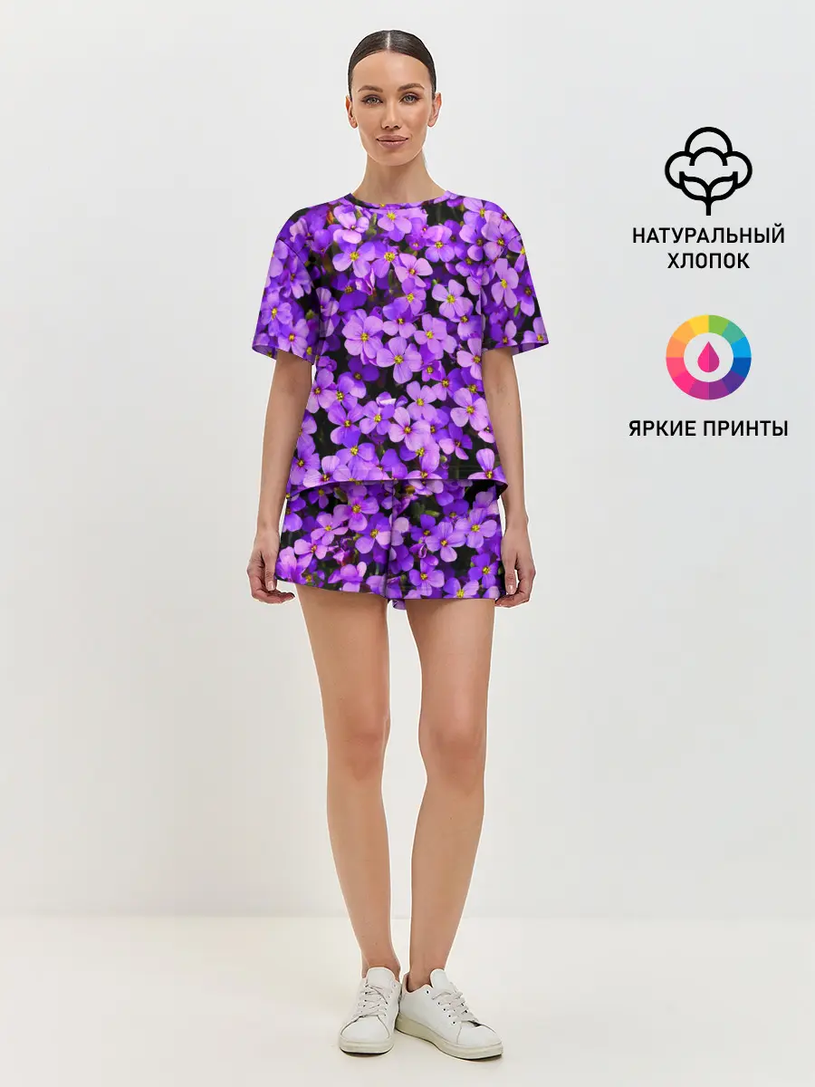 Женская пижама с шортами / Сирень