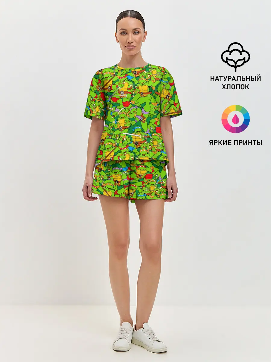 Женская пижама с шортами / Черепашки - ниндзя