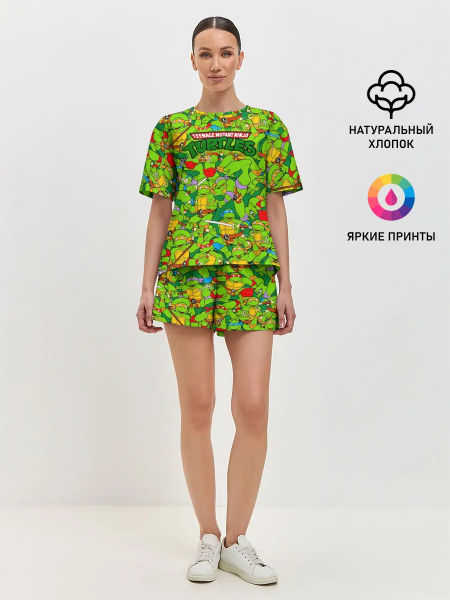 Женская пижама с шортами / Черепашки - ниндзя