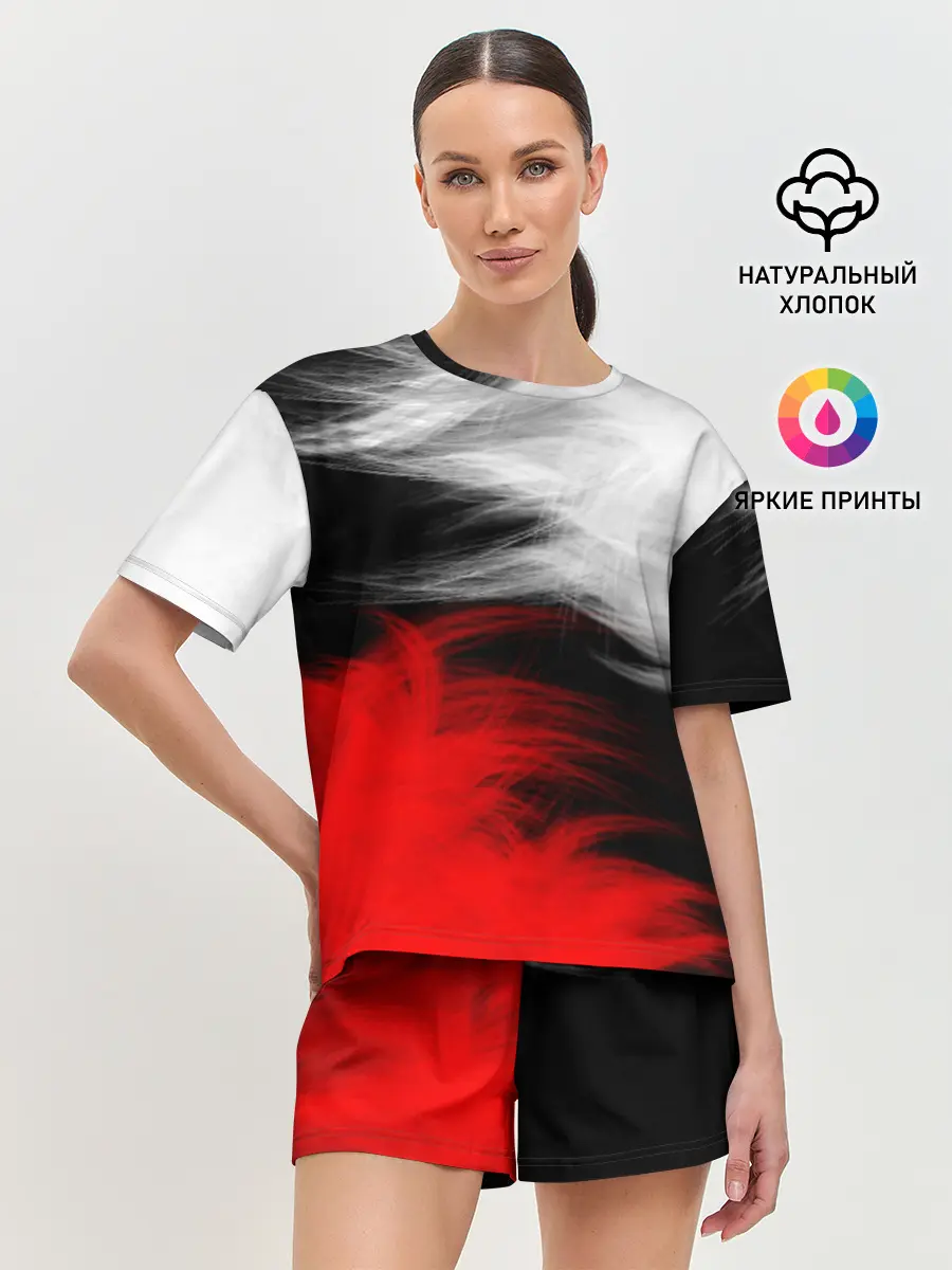 Женская пижама с шортами / ПЕРЬЯ