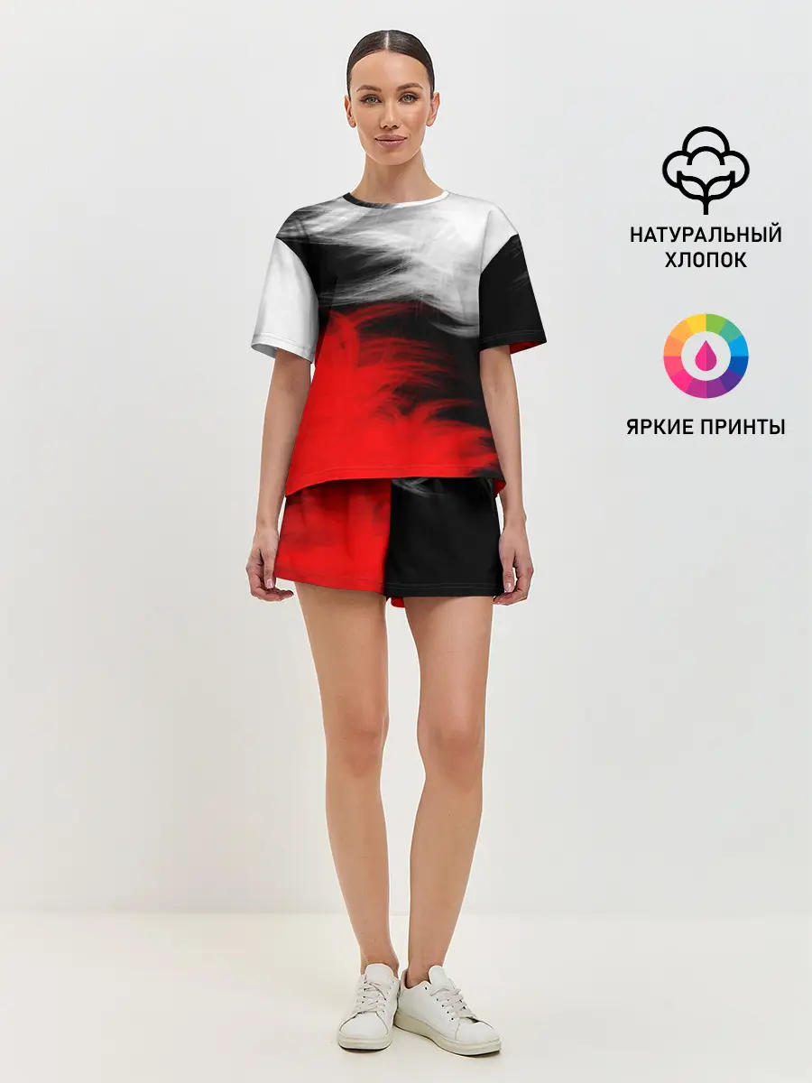 Женская пижама с шортами / ПЕРЬЯ