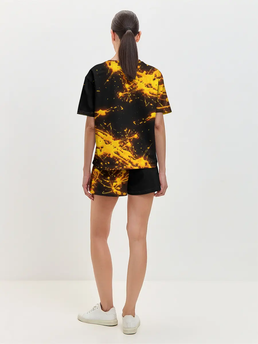 Женская пижама с шортами / БРЫЗГИ КРАСКИ NEON