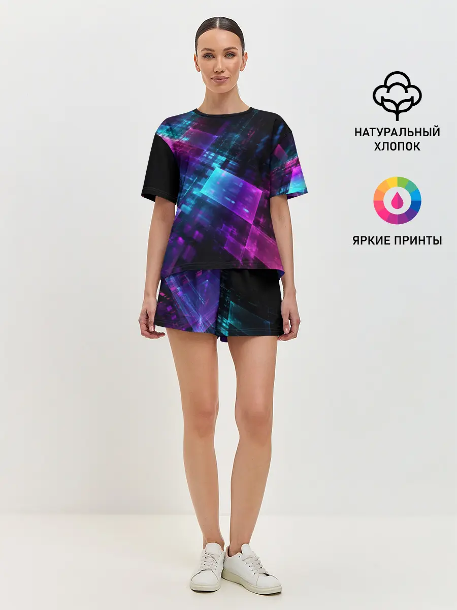 Женская пижама с шортами / НЕОНОВАЯ АБСТРАКЦИЯ