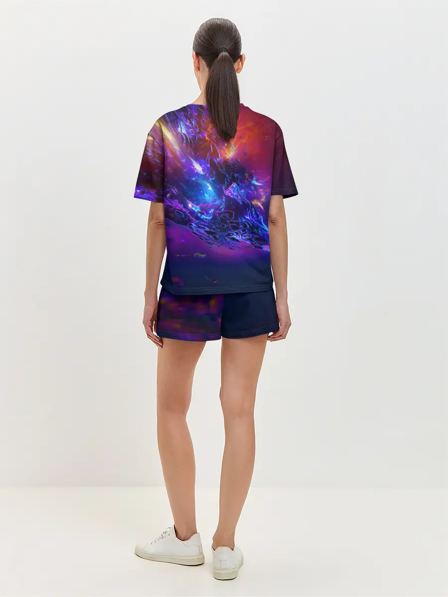 Женская пижама с шортами / SPACE ABSTRACT