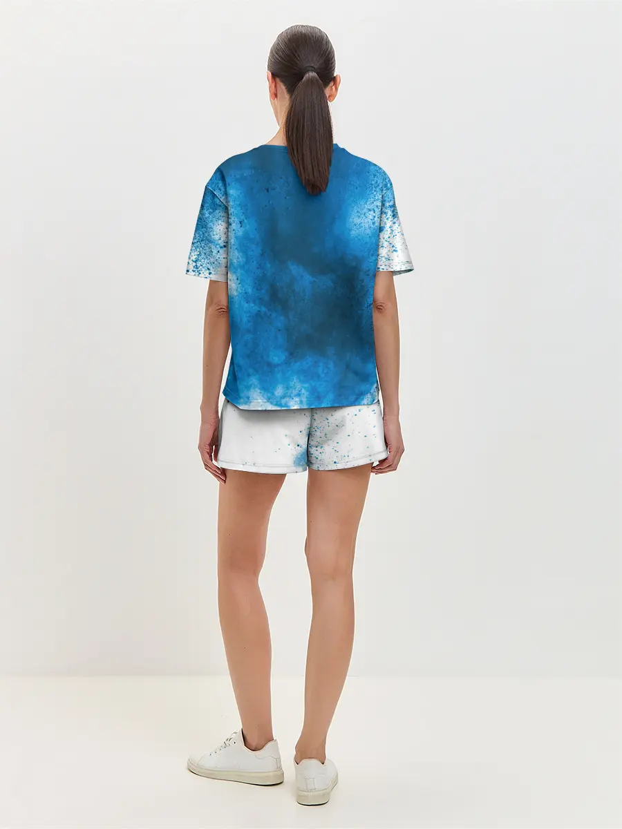 Женская пижама с шортами / СИНИЙ ДЫМ