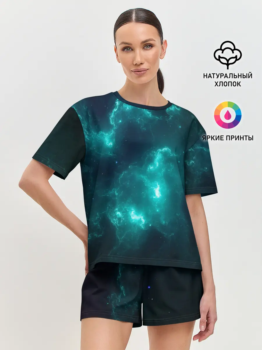 Женская пижама с шортами / НЕОНОВЫЙ КОСМОС | NEON SPACE