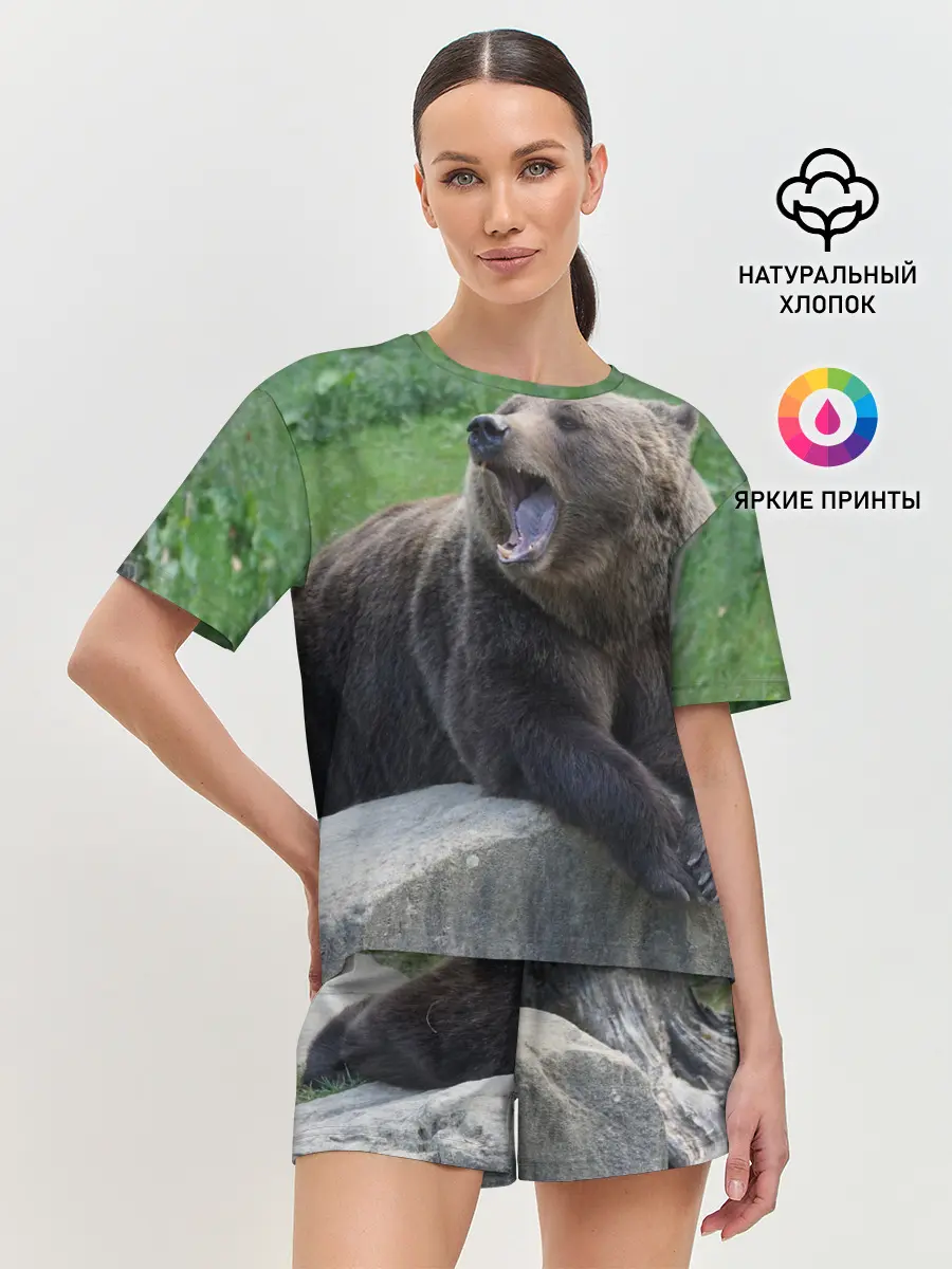 Женская пижама с шортами / Медведь