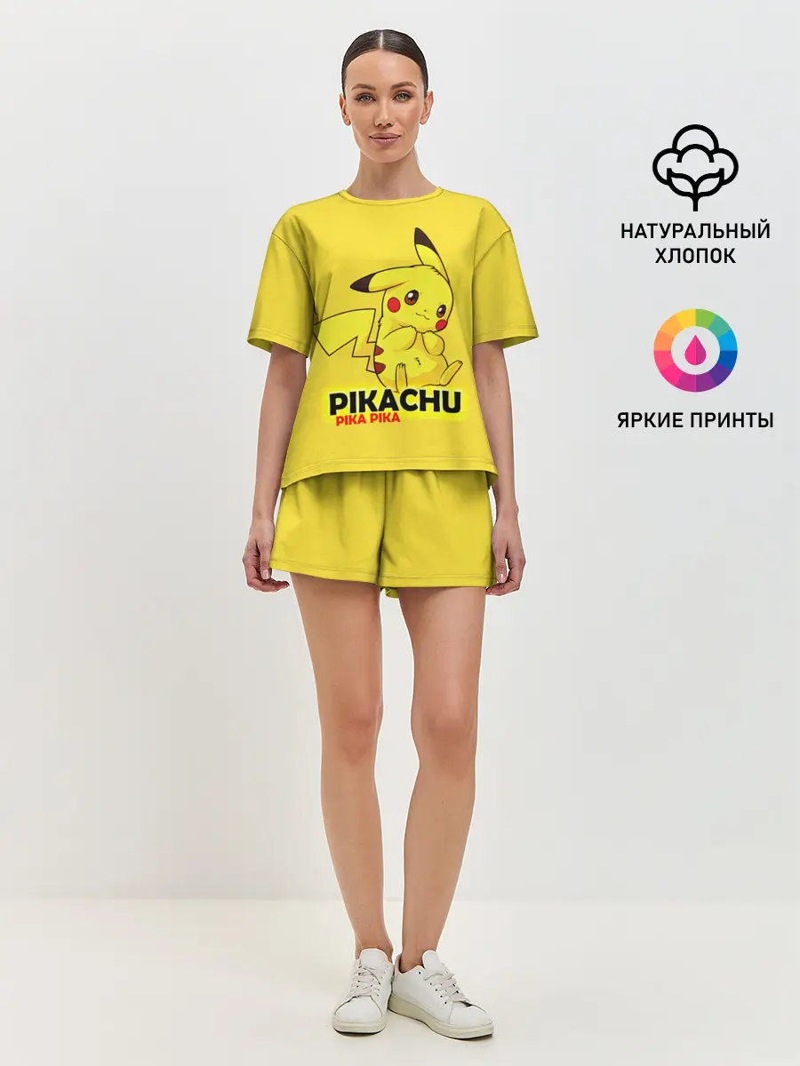 Женская пижама с шортами / Pikachu Pika Pika