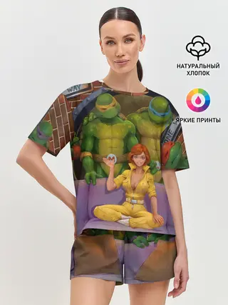 Женская пижама с шортами / ЧЕРЕПАШКИХАБ