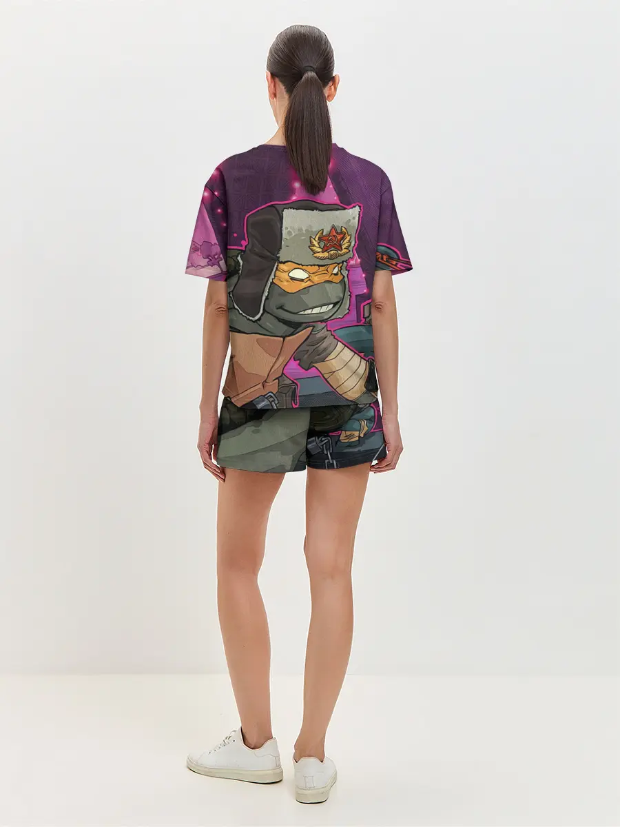 Женская пижама с шортами / ЧЕРЕПАШКА В УШАНКЕ НИНДЗЯ