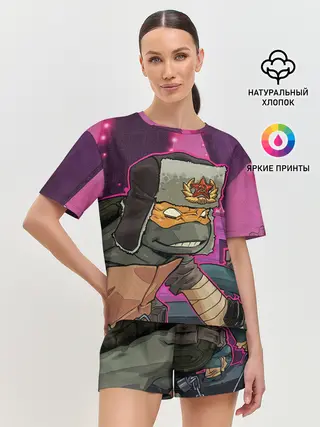 Женская пижама с шортами / ЧЕРЕПАШКА В УШАНКЕ НИНДЗЯ