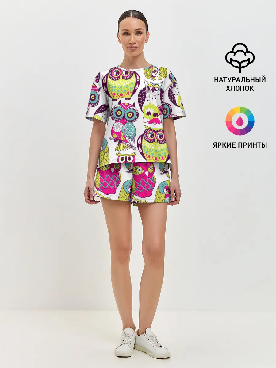 Женская пижама с шортами / МУДРЫЕ СОВЫ | WISE OWLS
