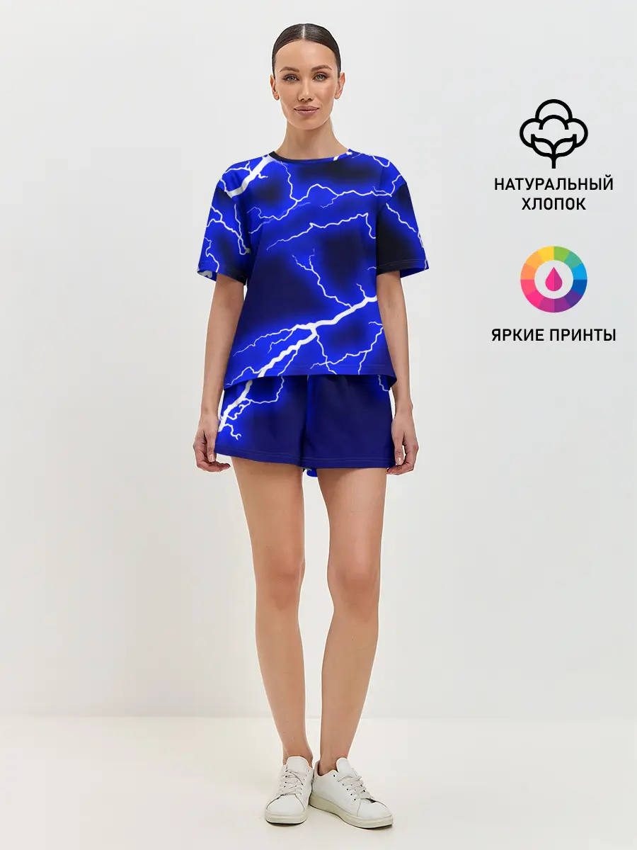 Женская пижама с шортами / СИНИЕ МОЛНИИ