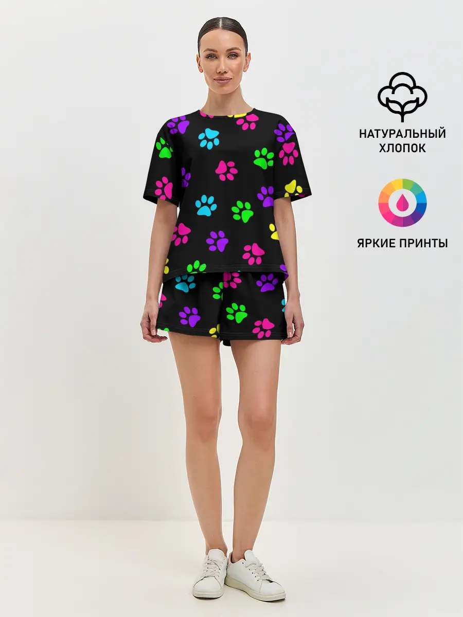 Женская пижама с шортами / ЛАПКИ