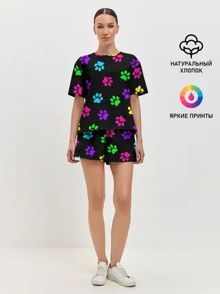 Женская пижама с шортами / ЛАПКИ