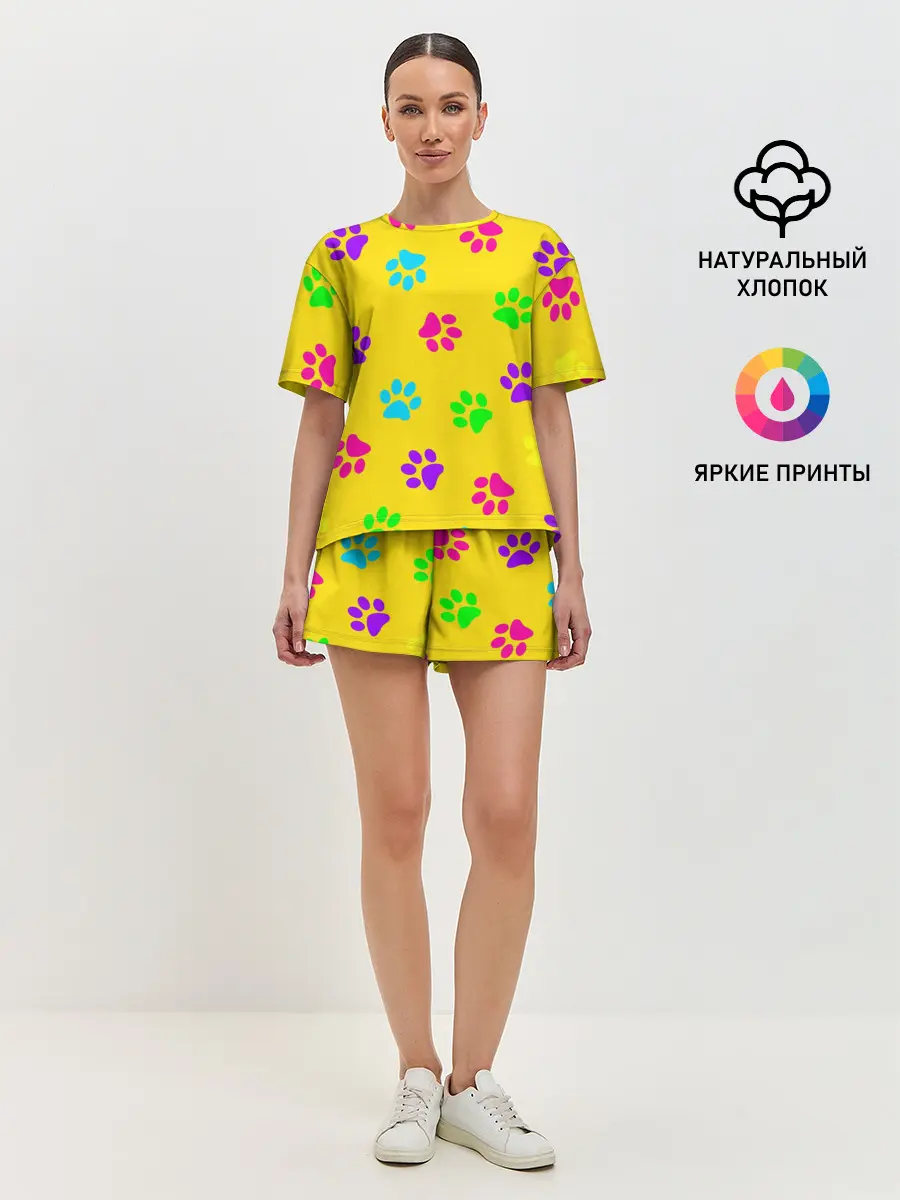 Женская пижама с шортами / ЛАПКИ