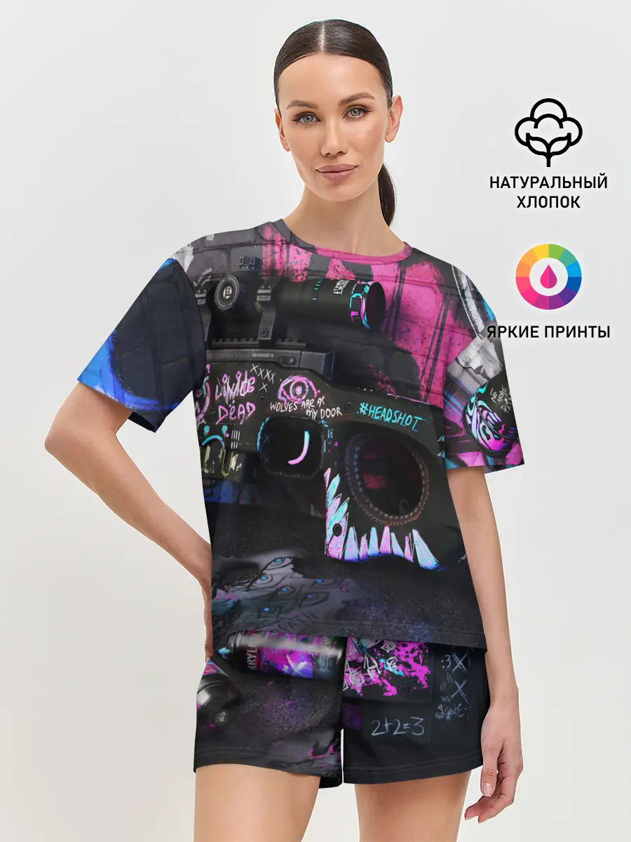 Женская пижама с шортами / CS GO:НЕОНУАР