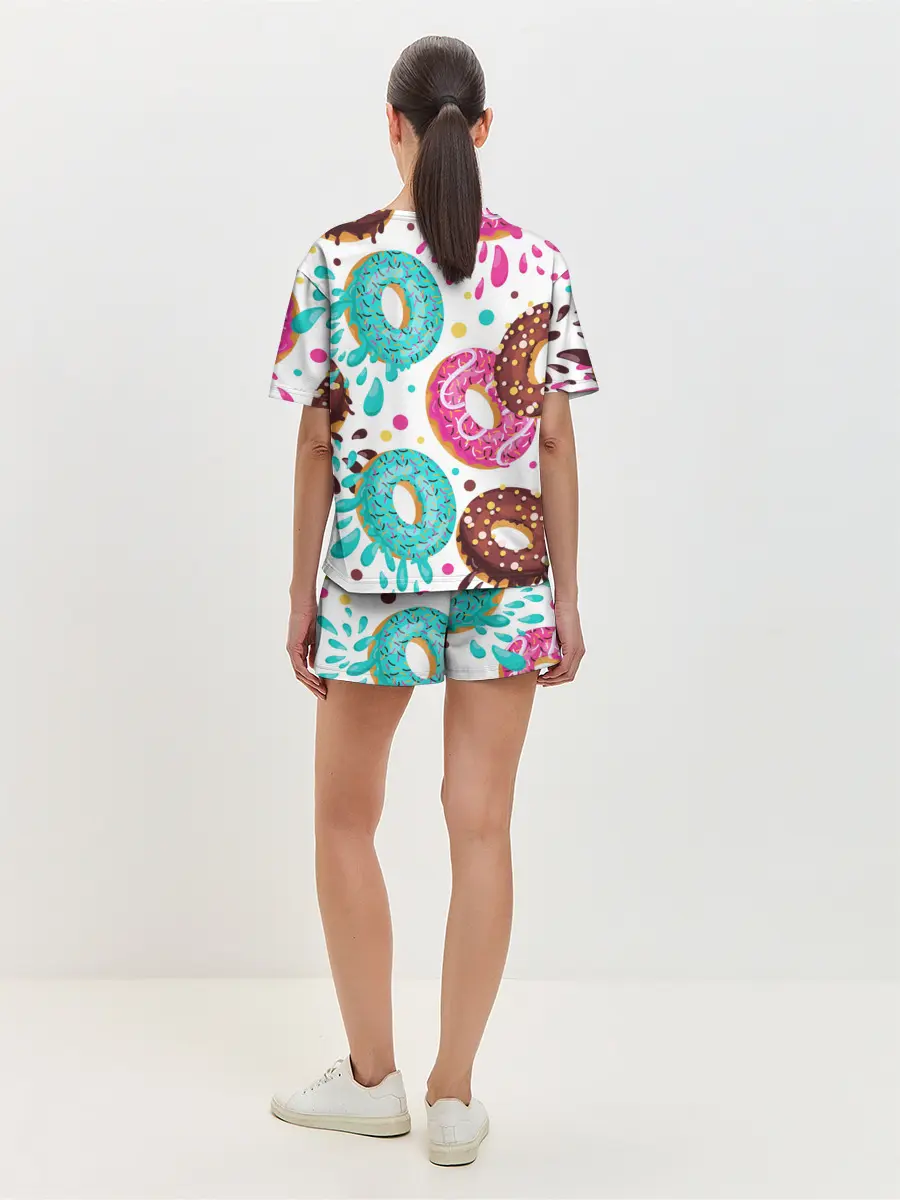Женская пижама с шортами / Любитель пончиков