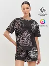 Женская пижама с шортами / Цветочный узор