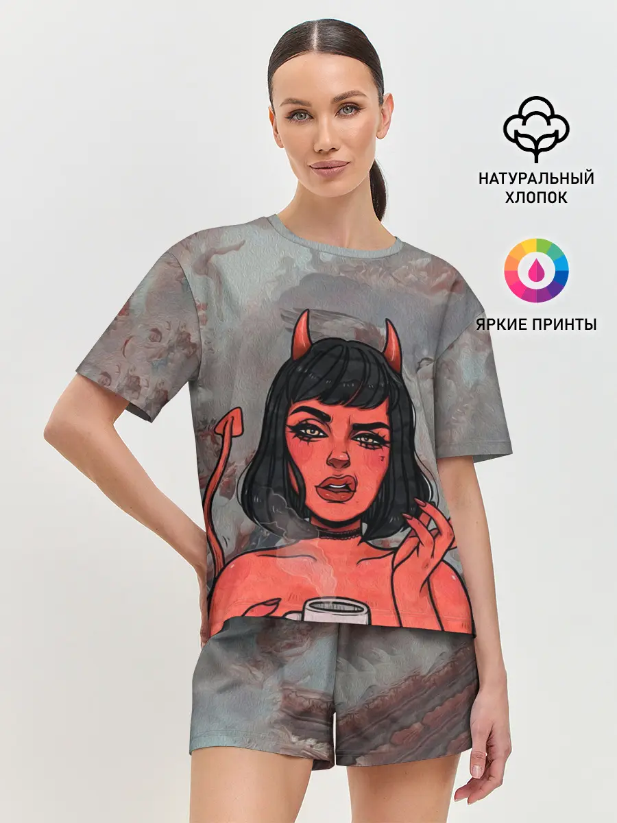 Женская пижама с шортами / КОФЕЕК