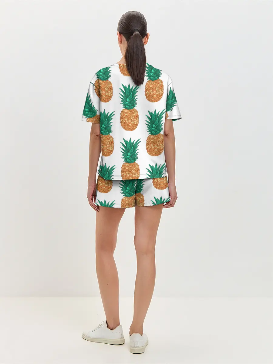 Женская пижама с шортами / Ананасовый арт