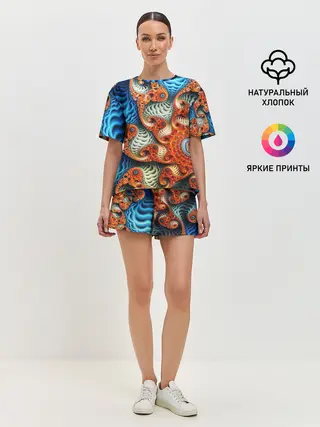 Женская пижама с шортами / Fractal illusion