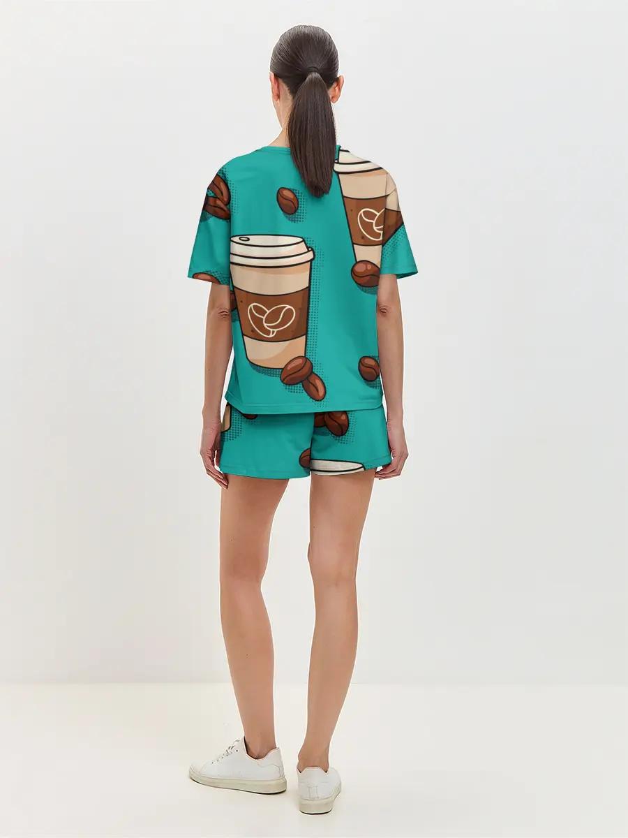 Женская пижама с шортами / Я ЛЮБЛЮ КОФЕ | I LOVE COFFEE