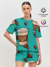 Женская пижама с шортами / Я ЛЮБЛЮ КОФЕ | I LOVE COFFEE