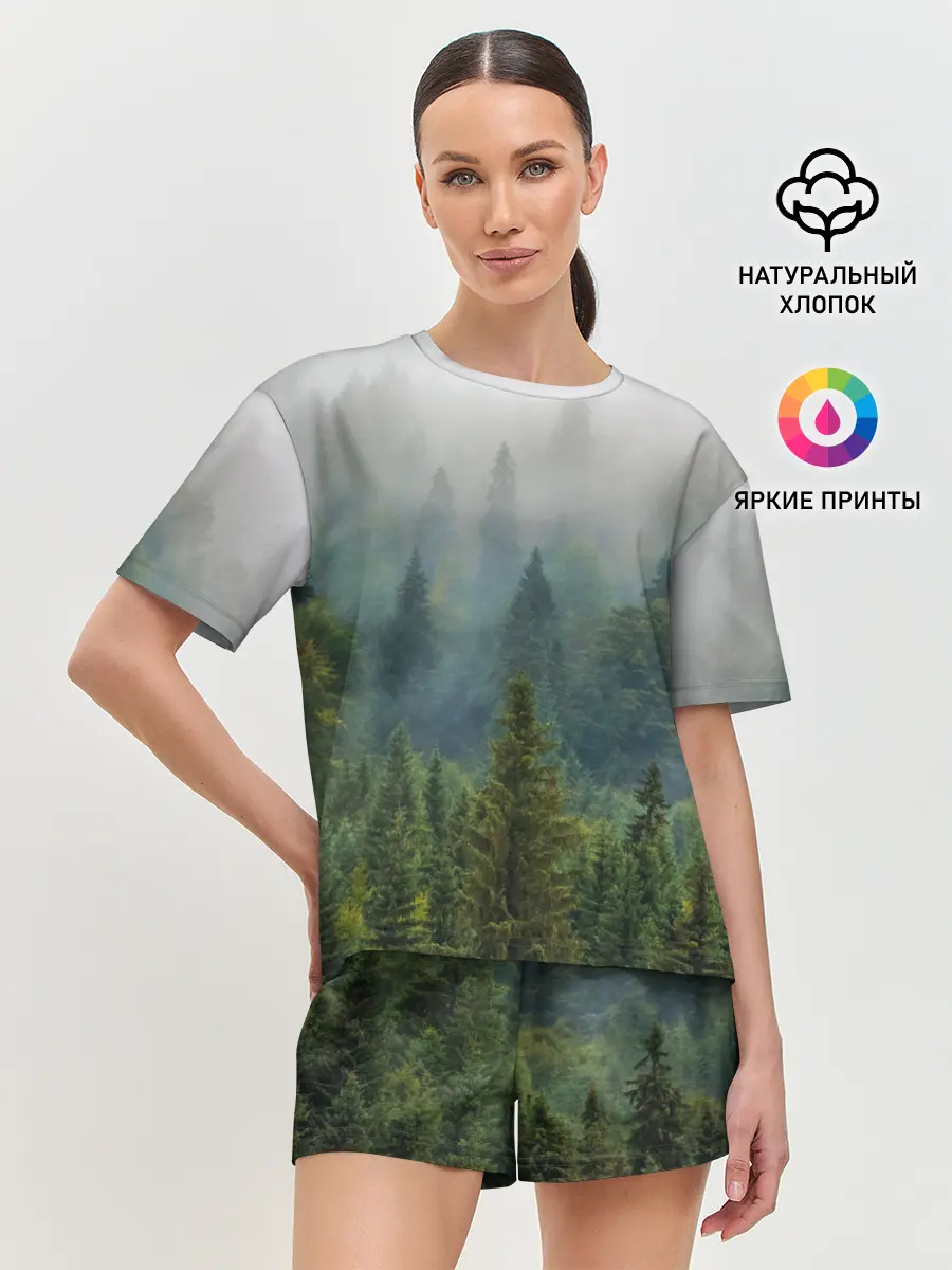 Женская пижама с шортами / Лес