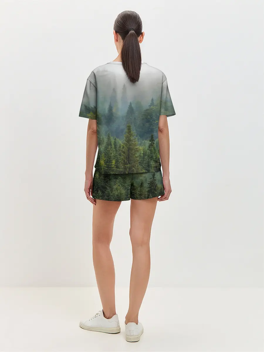 Женская пижама с шортами / Лес мой храм