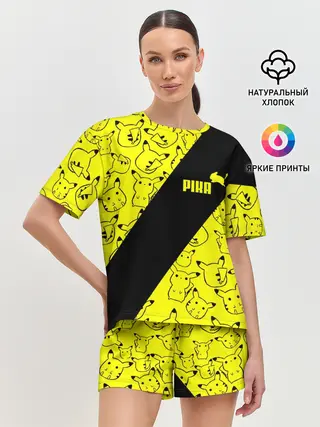 Женская пижама с шортами / Пикачу
